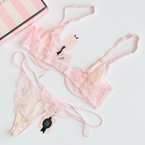 DESIGNER Victoria’s Secret 34C MEDIUM pink bra set - Picture 5 of 7